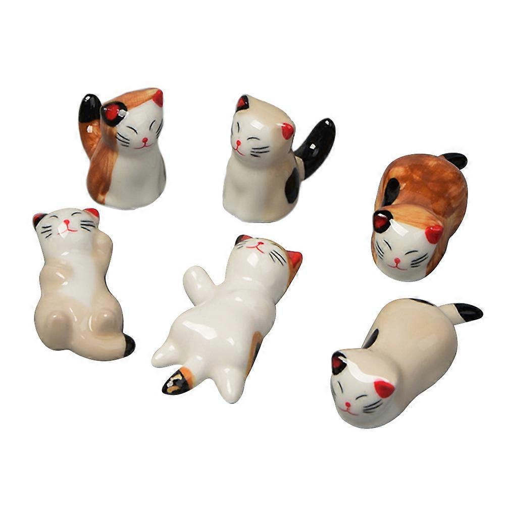 Ceramic Chopsticks Rest Ornament Japanese Style Keep Design 6pcs