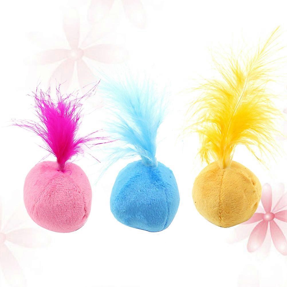 Cat Mint Toy Kitten Chew Ball Instinct Stimulation Balls Plush 3Pcs