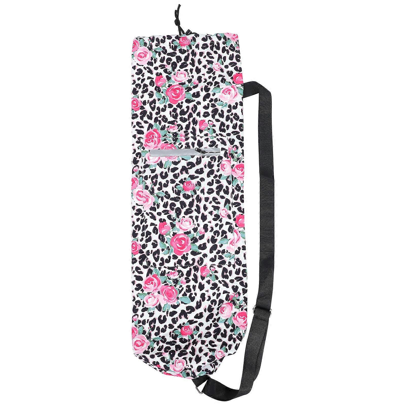 Durable Canvas Yoga Bag with Shoulder Strap – Stylish Printed Storage Pouch for Yoga Mats and Essentials