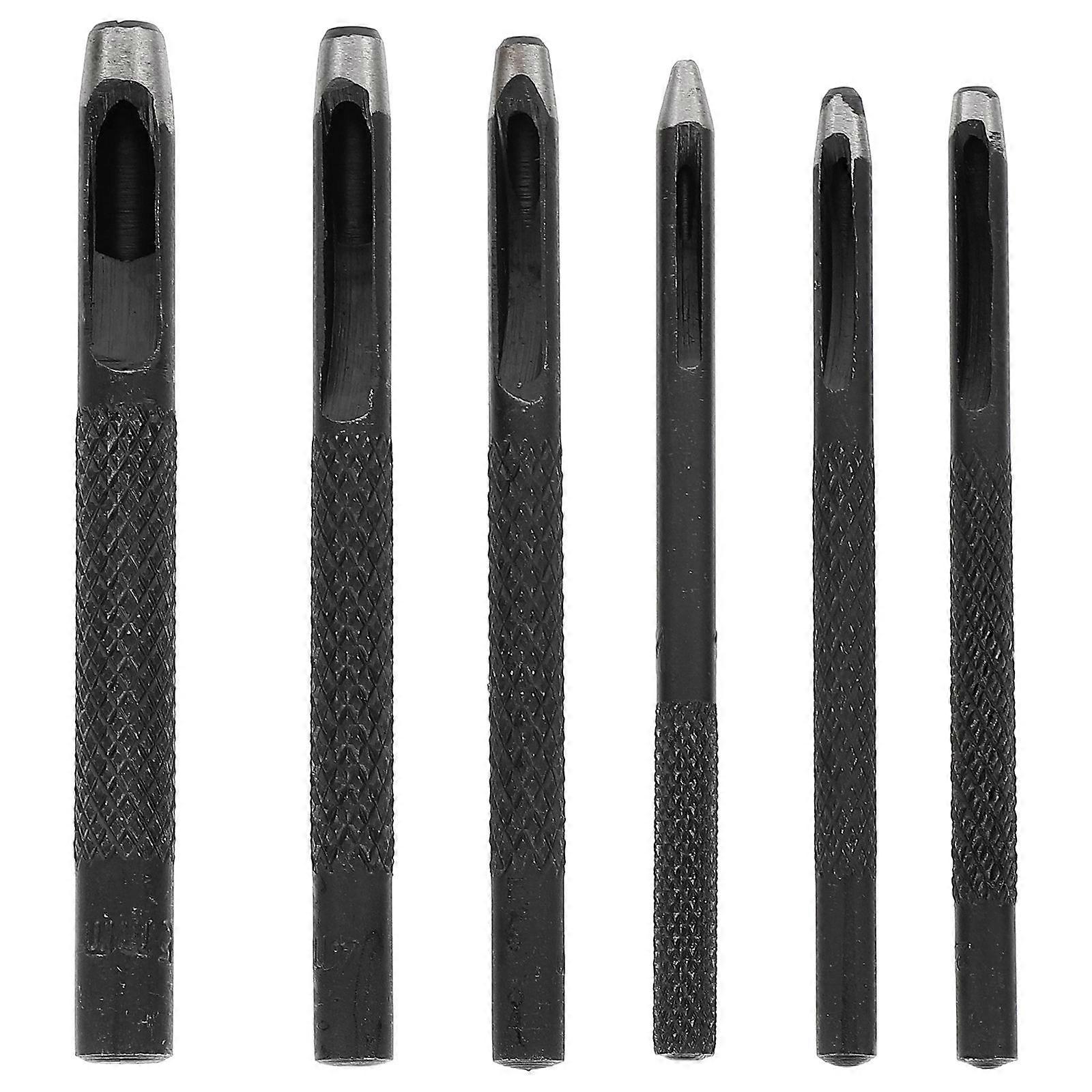 6pcs Black Punches for Sharpness and Durability with Steel Material