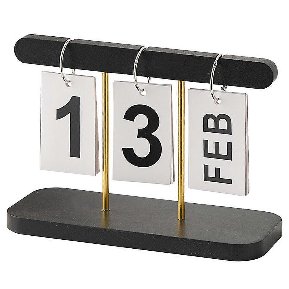 Office Desk Calendar Wooden Flip Calendar Home Decor Accessory Rectangular Shape Simple Design 1Set