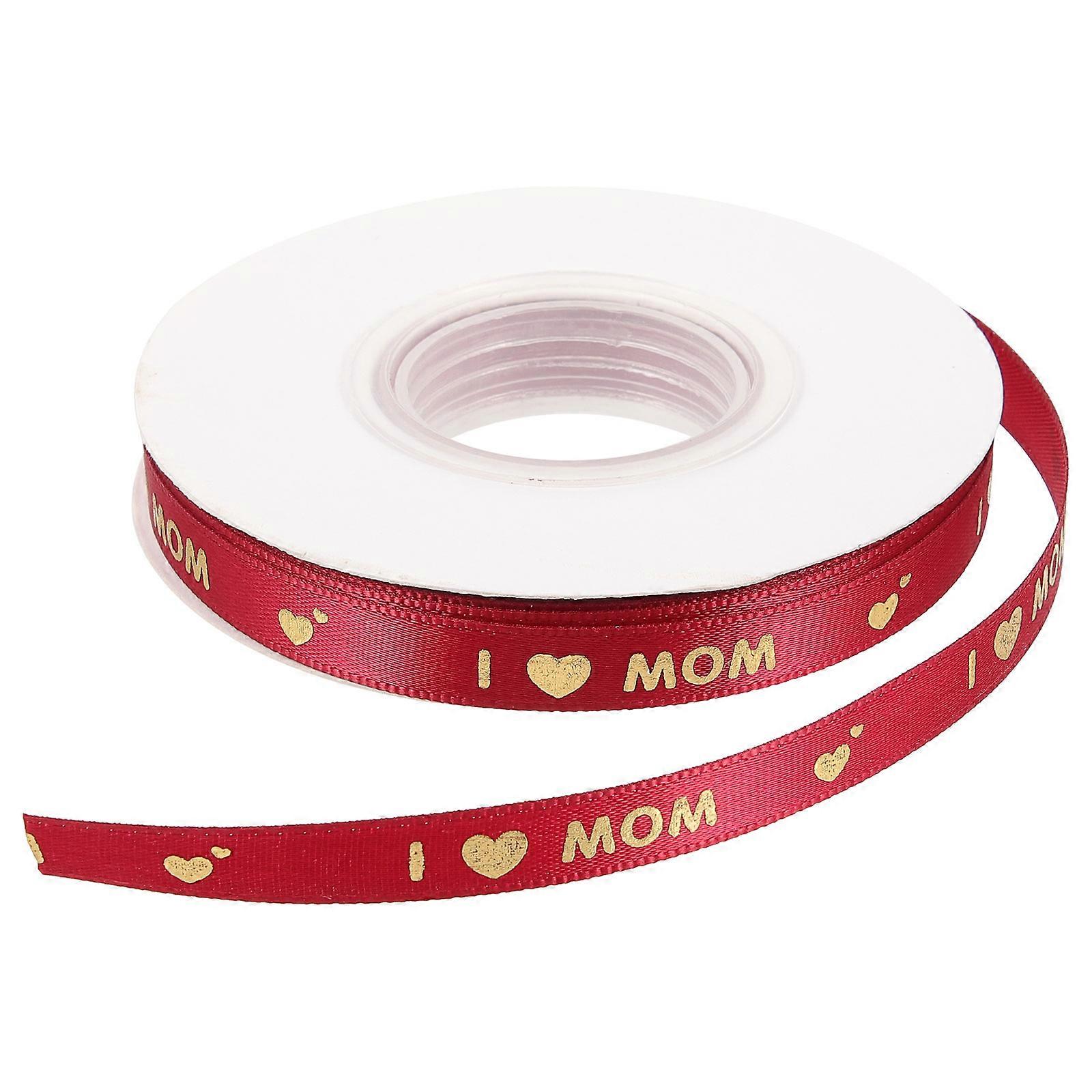 present Ribbon Mothers Day Wrapping Dark Red Polyester DIY Bow-knot 1 Roll