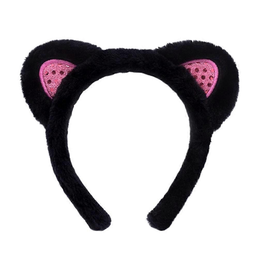 Śliczne ucho zwierzęcia do makijażu opaska na głowę cekinowa opaska do włosów pluszowe akcesoria dla dzieci chłopców dziewcząt codziennego użytku 1 szt