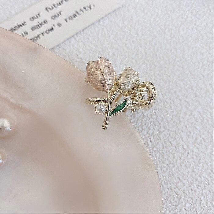 Mini Lalea Gheara De Păr Retro Floare Femei Fete Crab Claw Clip Mic Agrafe de păr Crabi Fete Coreean Accesorii Păr Violet Roz