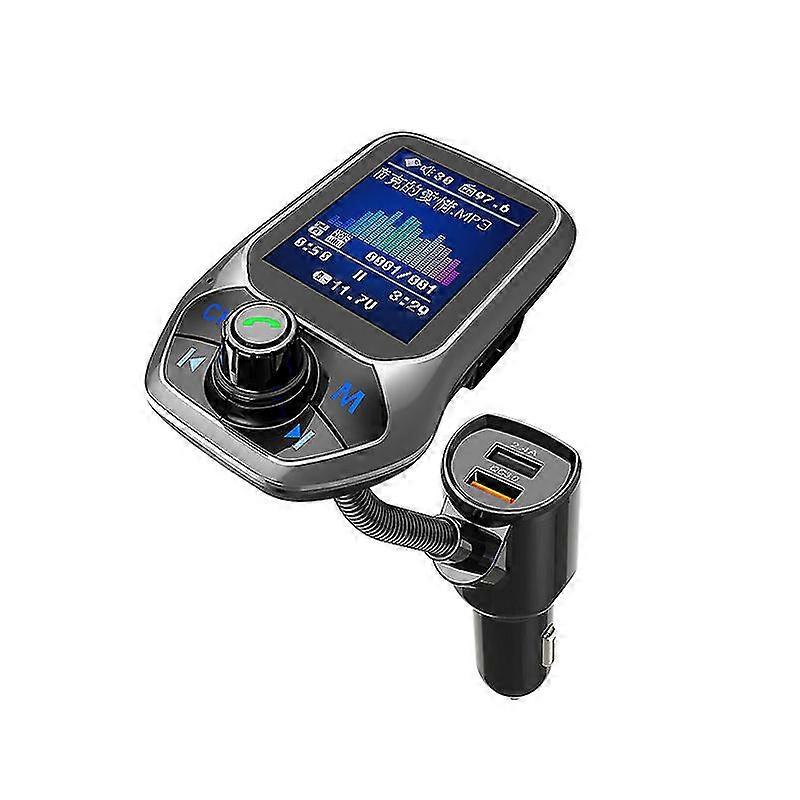 Bluetooth FM Transmitter Wireless Car Radio Adapter with Color Screen Handsfree Calling AUX SD TF USB Charger QC3.0 for Smartphones