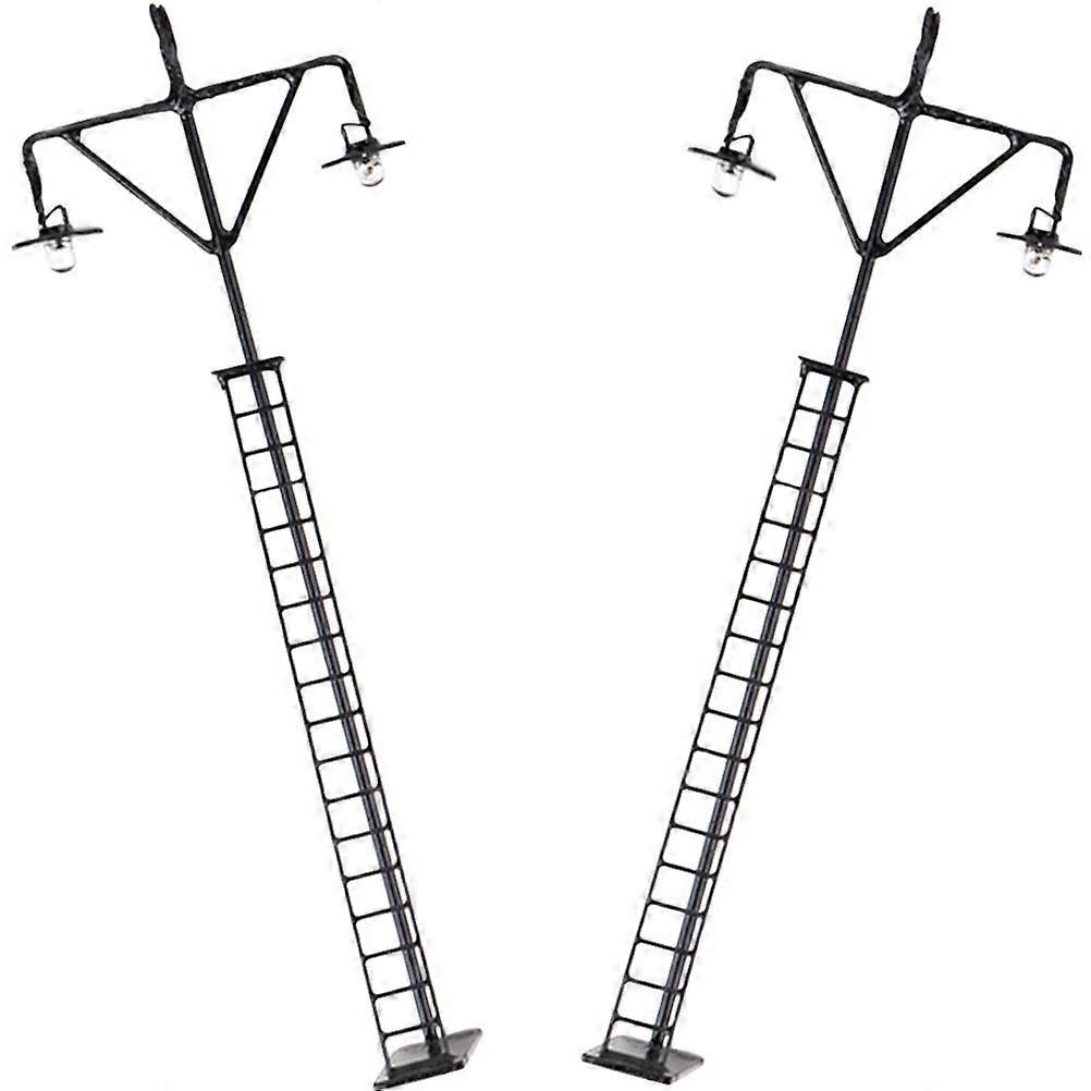 Train Layout Light Model Railroad Lamp Scene Decor Miniature Design 2Pcs