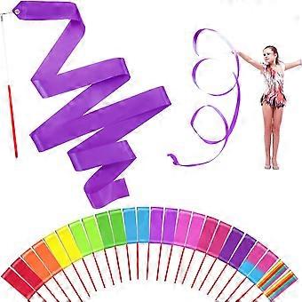 Paquete de 24 cintas de baile del arco iris para favores de fiesta de niños 12 colores Gimnasia rítmica cintas giratorias para niñas Decoración de fiesta de cumpleaños Suppli