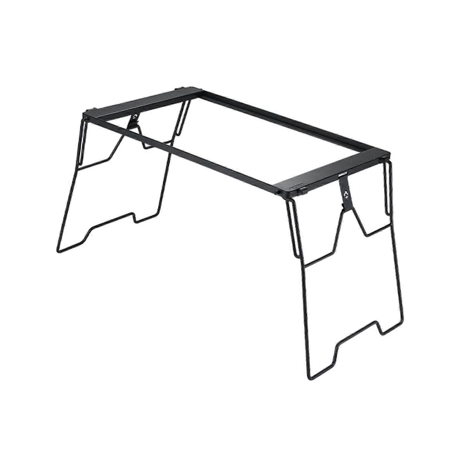 Folding table frame without tabletop, compact steel, lightweight camping table for outdoor fishing and hiking.