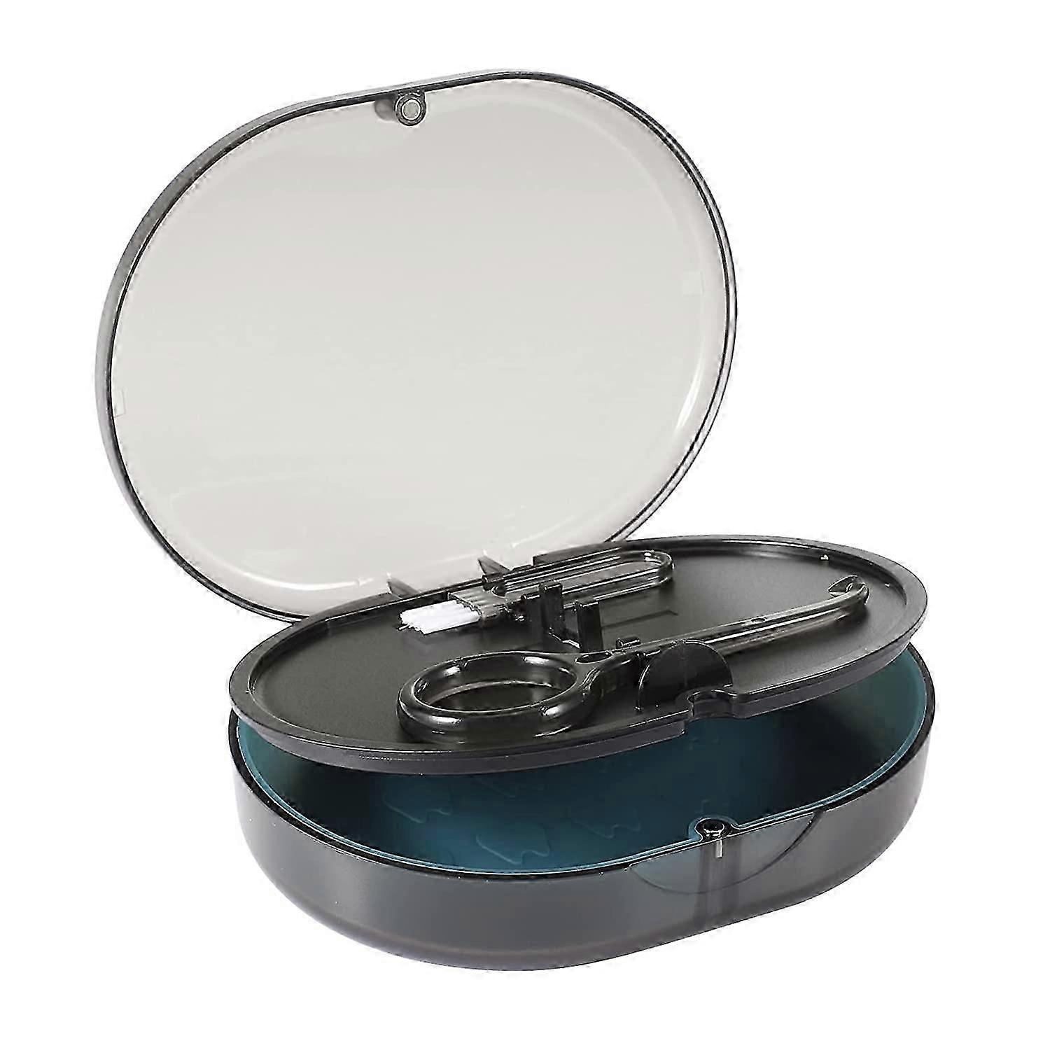 Orthodontic Retainer Case With Mirror - Compact Storage For Braces & Mouth Guards