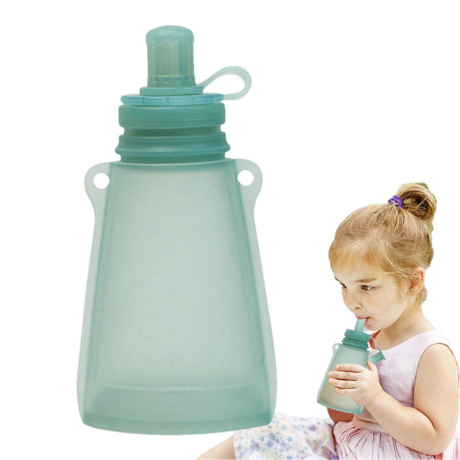 Reusable silicone bags for small children, made from reusable silicone, for food storage, easy to clean, portable, with a zipper.