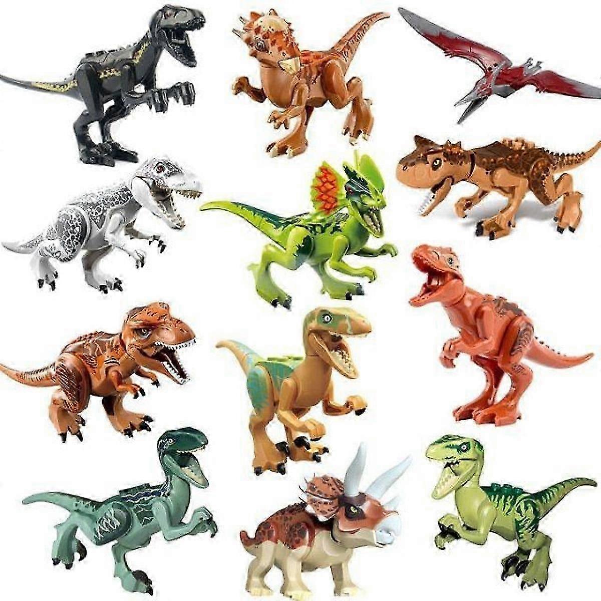 Jurassic Dinosaur Lego-Compatible Toys - Movable Jaw Figures for Storytelling and Learning