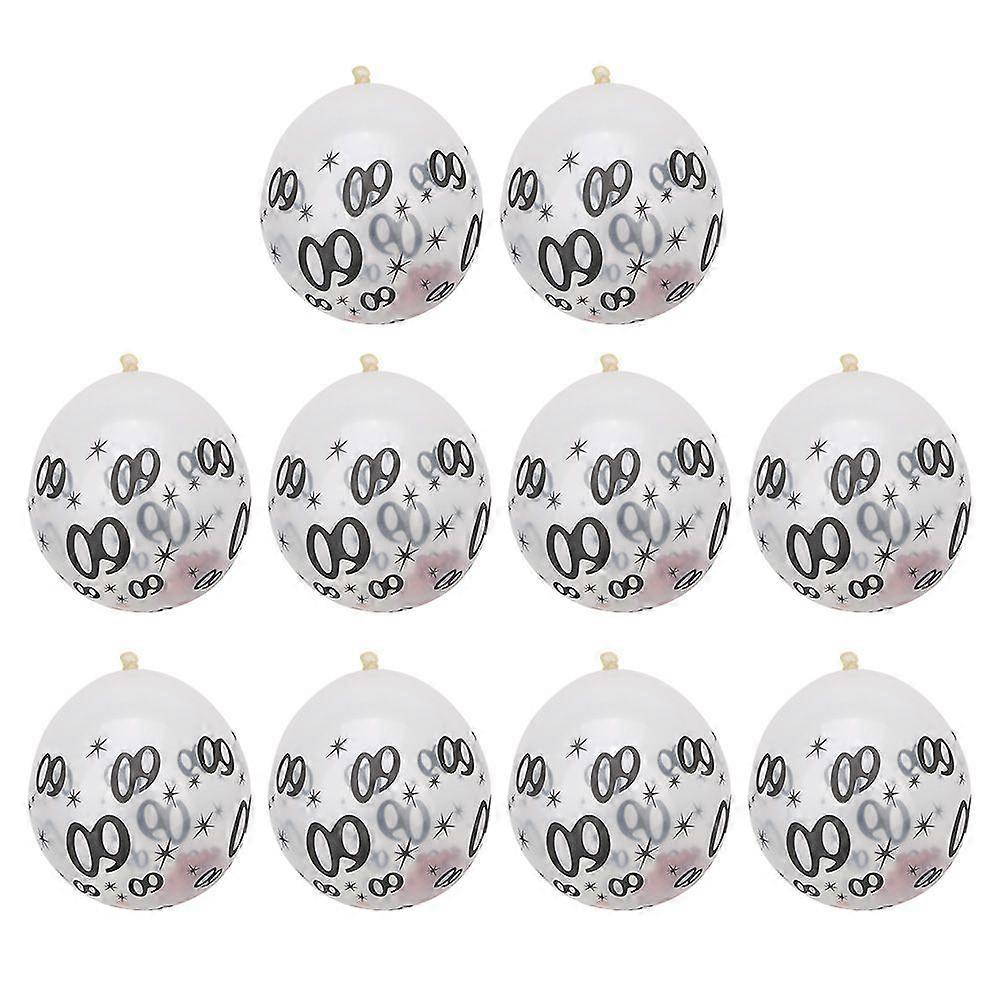2025 Latest Model 10Pcs Latex Transparent Balloon with Number 60 Pattern for