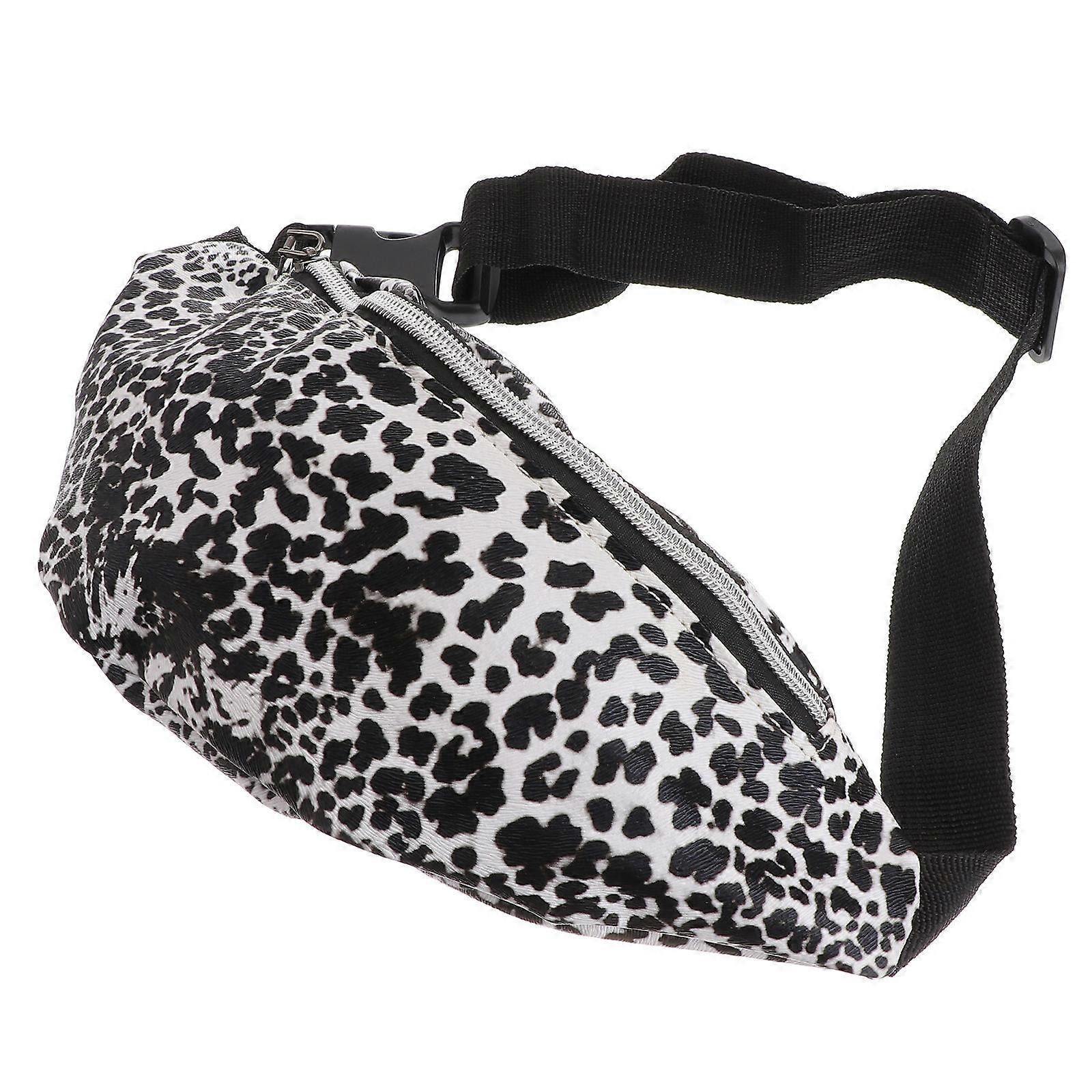Should Bag Fanny Pack Dual Zipper Zipped Pockets Leopard Pattern 1Pack