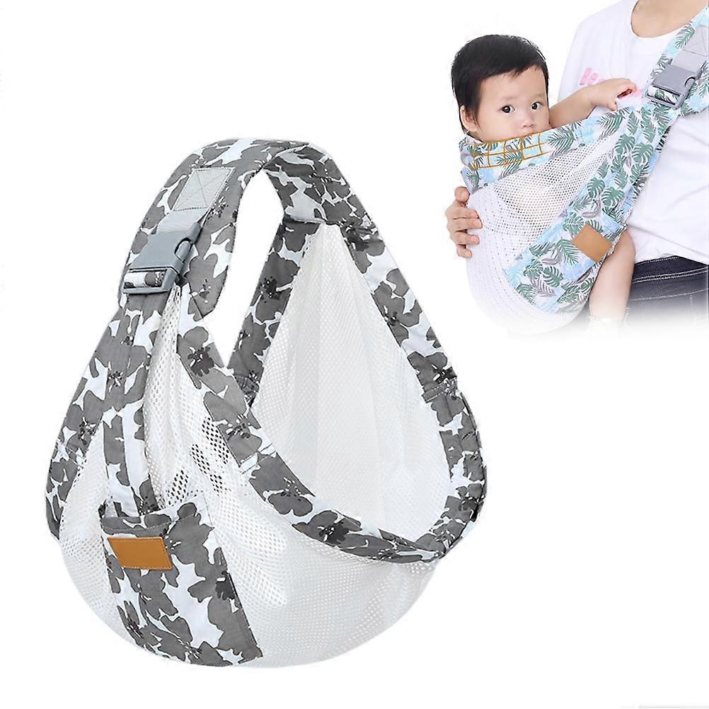 Summer Breathable Adjustable 3D Mesh Baby Carrier Wrap with Thick Shoulder Straps and Pocket for Pool Beach