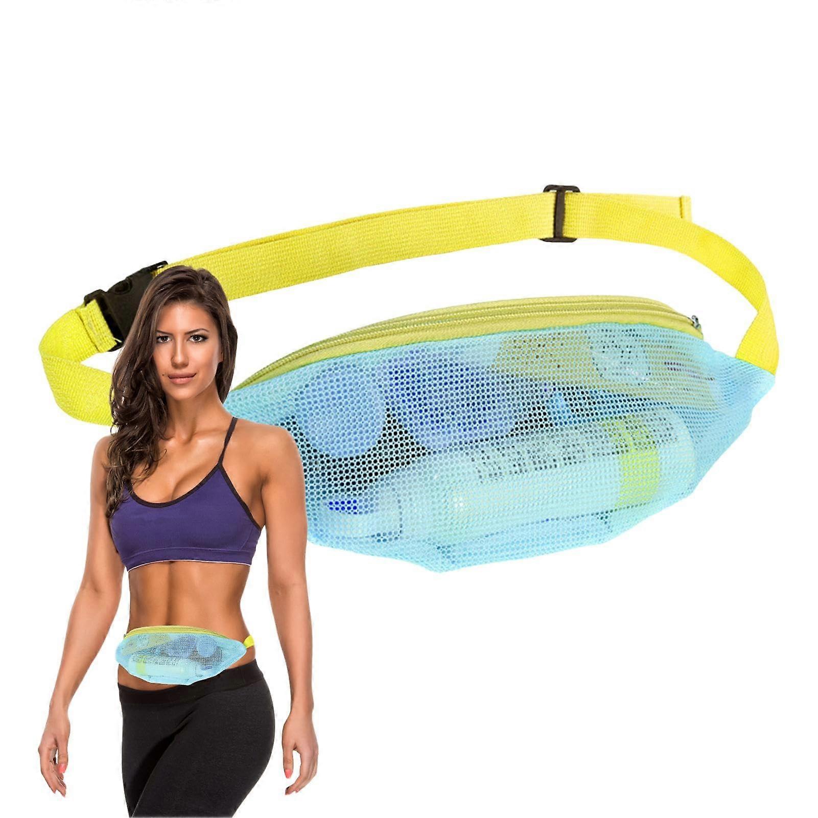 Mesh hip bag, mesh beach bag, adjustable backpack for swimming, vacation, travel