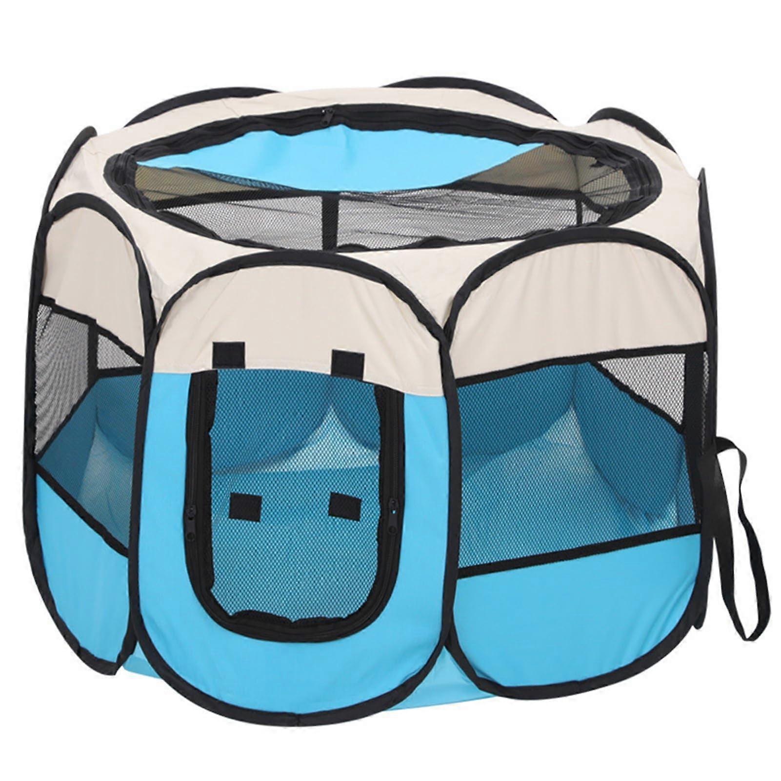 Portable Foldable Waterproof Pet Playpen Open-Air Oxford Air Mesh Play Yard Tent for Small Dogs and Cats