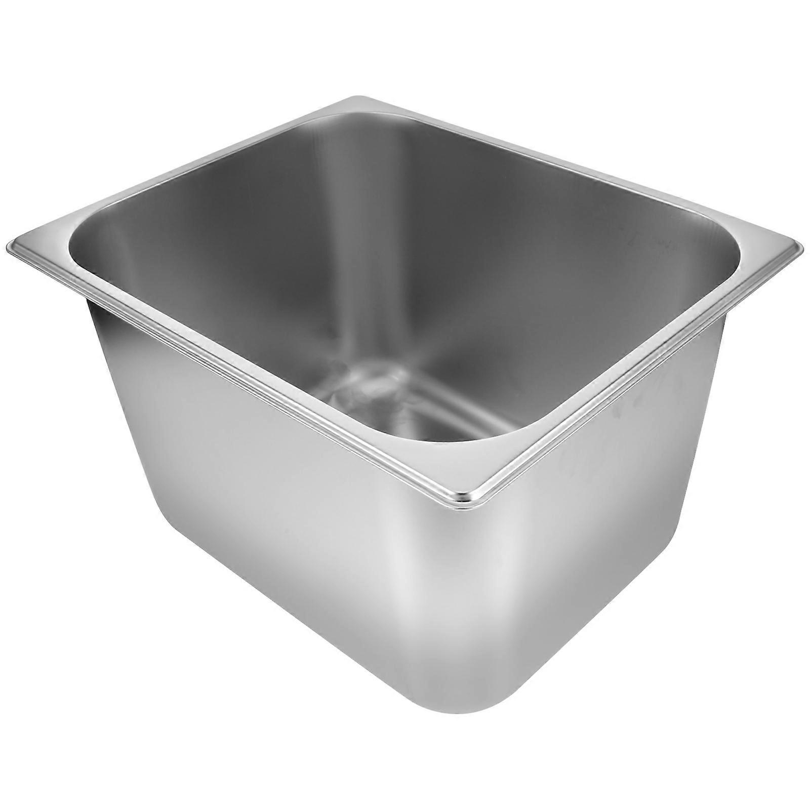 Steel Plate for Food Stainless Steel Buffet Plate Large Capacity Buffet Pan Daily Use 32.50X26.00X18.00CM Use 1Pcs