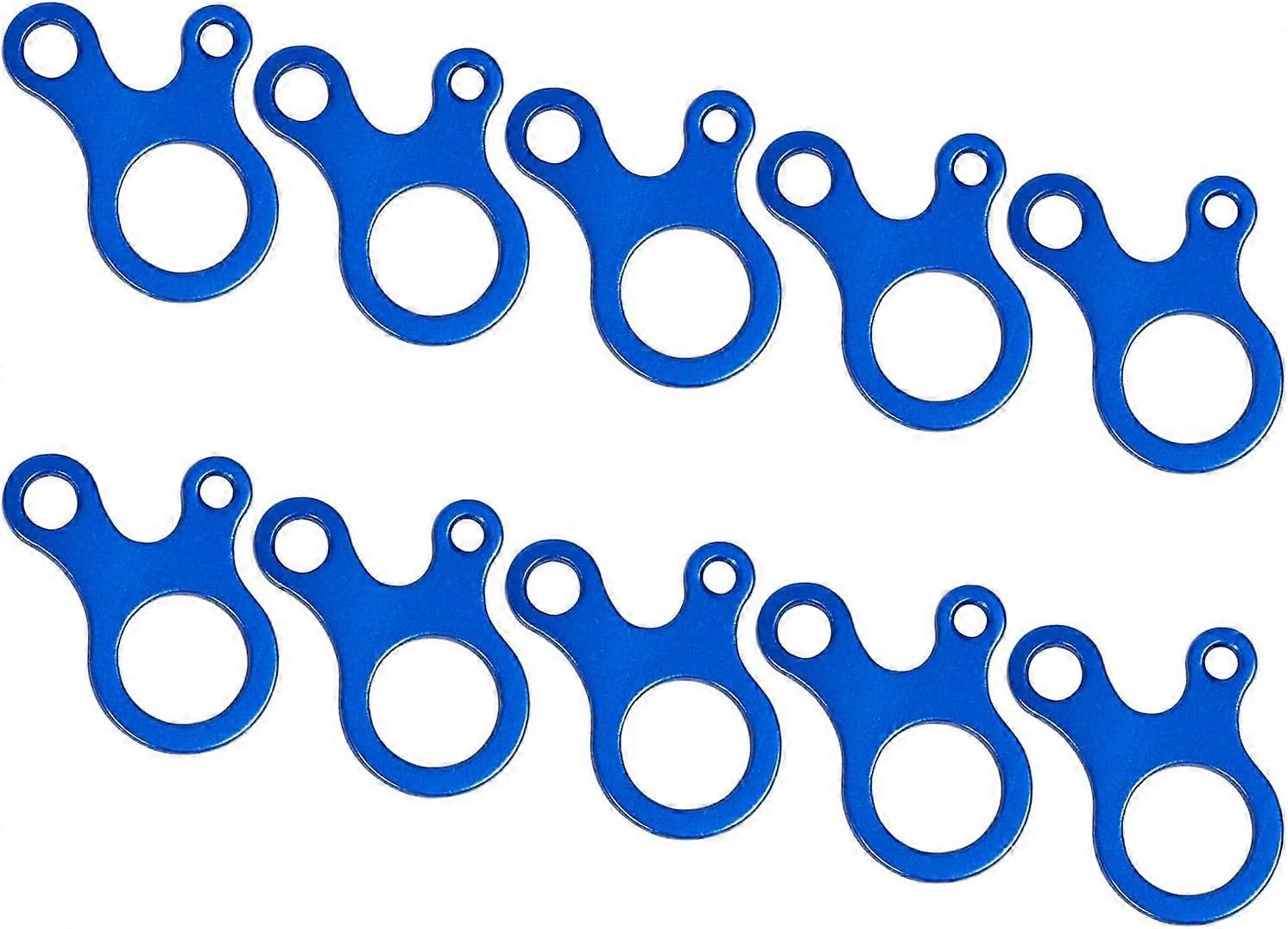 ZENGO 10 Pcs Rope Tensioners Guyline Cord Adjuster Non Slip Tent Fastener Tensioner for Camping Hiking Backpacking Picnics,Blue