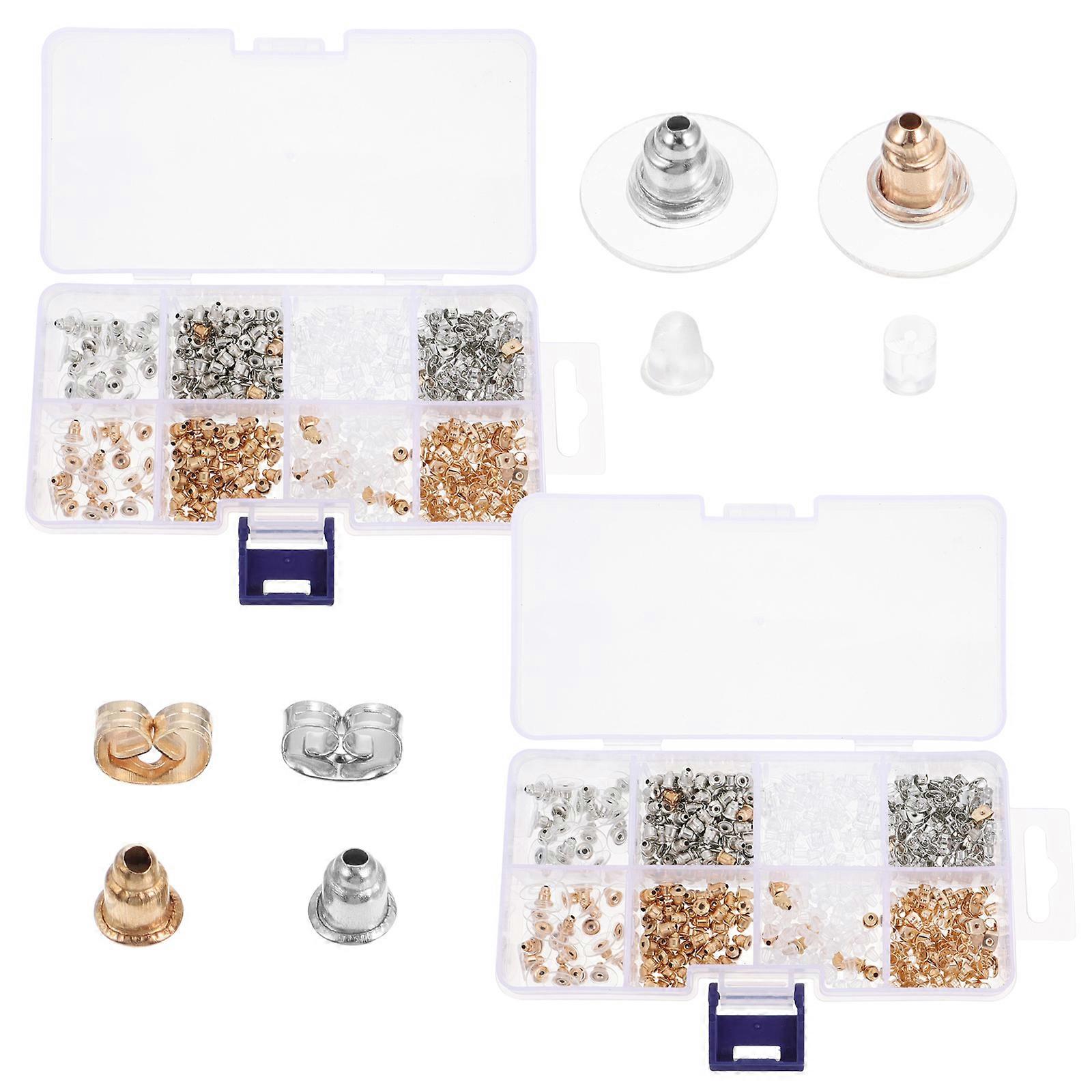 Bullet Shape Earring Stopper Plastic Material Earrings Accessories For Girls Simple And Practical Design 2Boxes