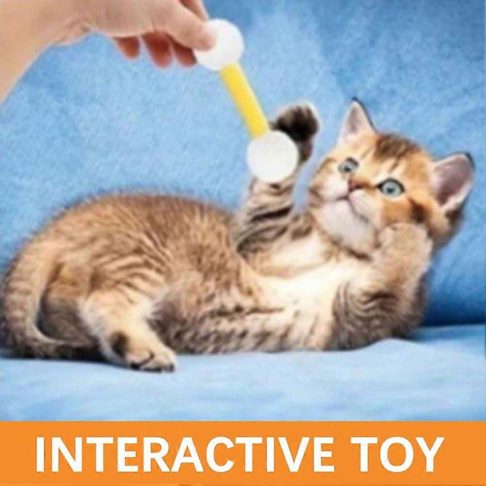 Self-Play Q Tip Cat Toy, Interactive Plush-Kicker Rope for Anxiety Relief, Indoor Cats Chew and Training Aid