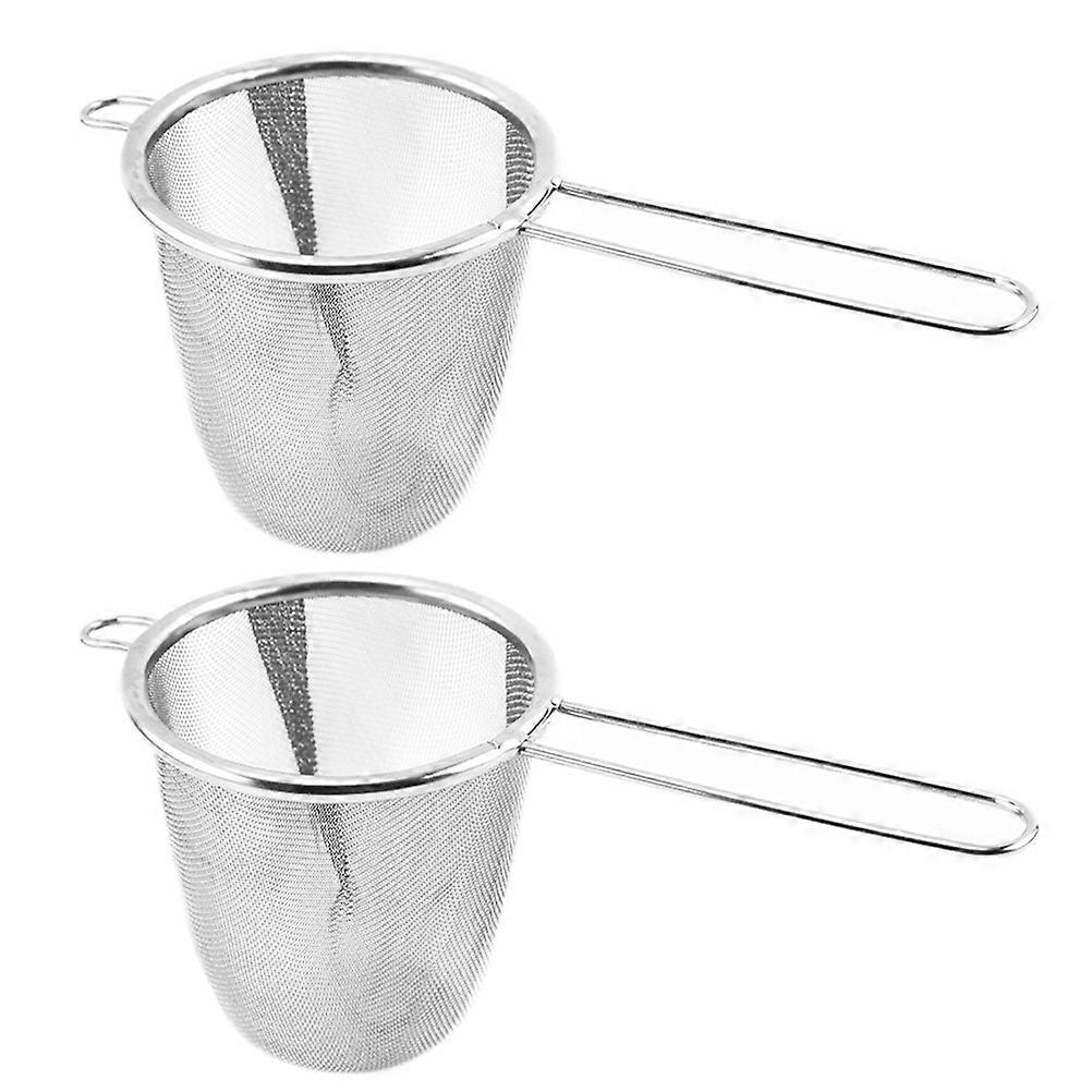 Stainless Steel Tea Strainer for Home Use and Reusable with Larger Capacity 2pcs Silver