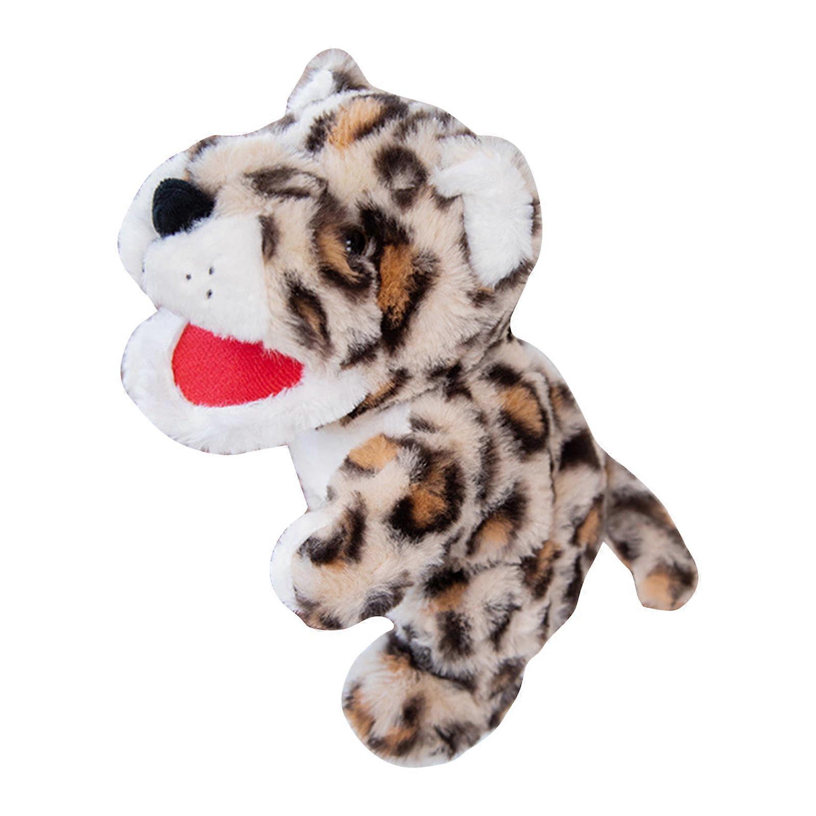 Hand Puppet Toy Leopard Plush Jungle Animal Puppet Toy For Kindergarten Toddler Storytelling Props 30cm