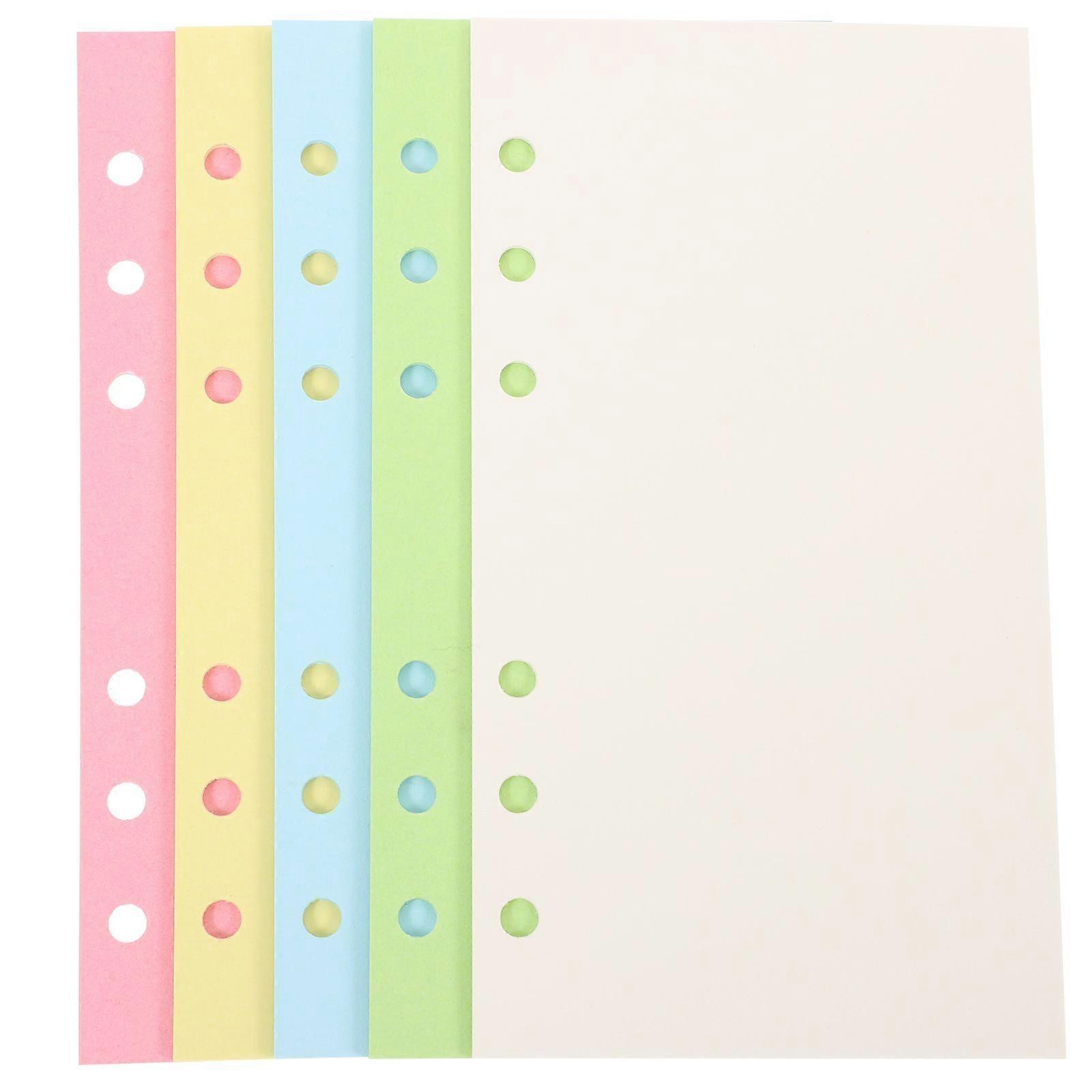 100 Sheets Blank Colored A6 Loose Leaf Paper 6-hole Punched Binder Refill Paper