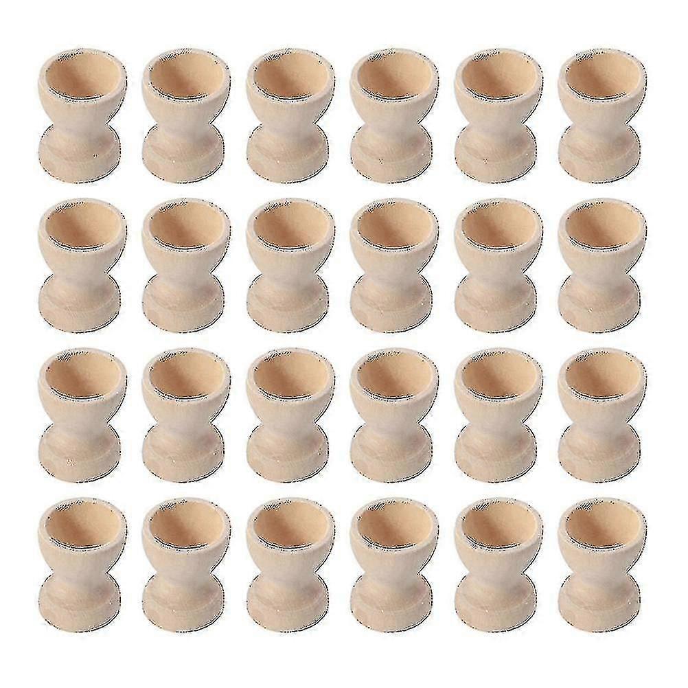 24pcs Wooden Egg Holders Egg Cups Egg Storage Holders Easter Egg Cups For Home
