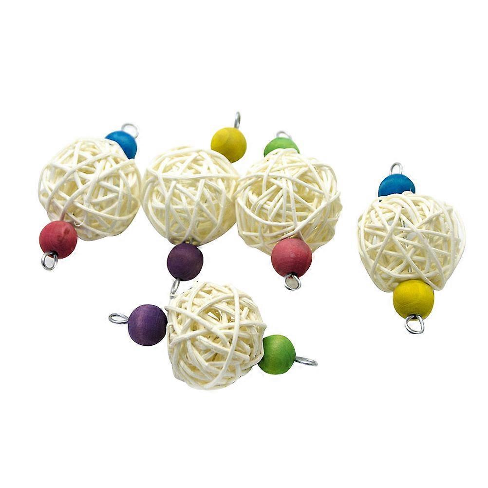Parrot Bite Chew Toys with Rattan Balls – Safe Educational Bird Toy for Cockatiels, Parakeets & Pet Birds – Interactive Hanging Playground for