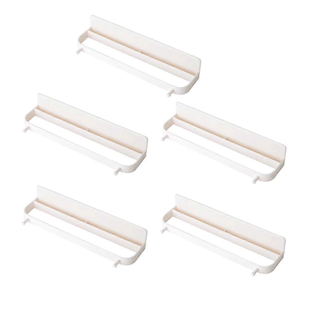 5PCS Wall Mounted Shoe Organizer Rack, Creative Punch Shelf Storage Holder for Bathroom & Hallway, Space Saving Beige Design, Easy Installation