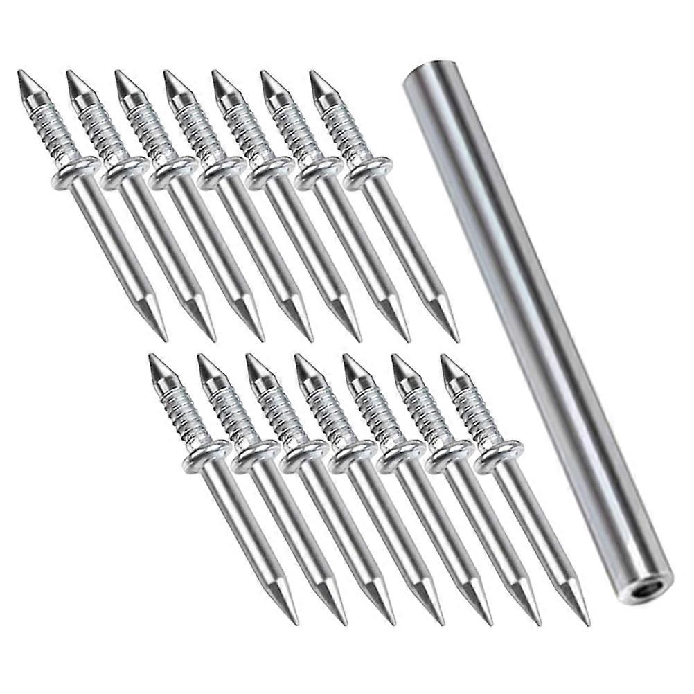 Skirting Board Traceless Nail Double Headed Nails With Sleeve For DIY Enthusiasts User Friendly Silver 2.80X0.30X0.30cm 50Pcs