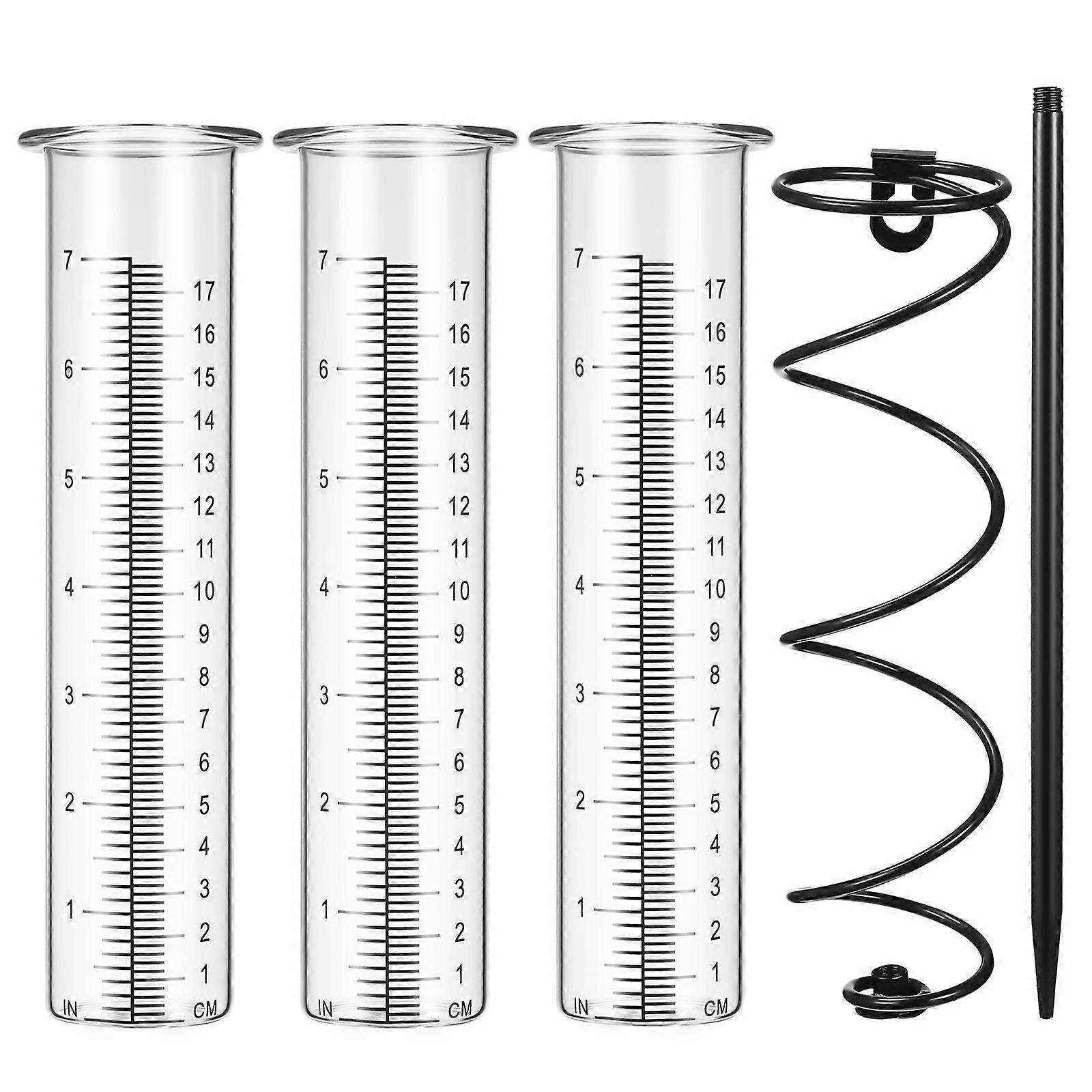 Replacement Rain Gauge Glass Tube Cylindrical For Gardeners Yard Lawn Garden Outdoor Use Dual Scale Measurement 1Set