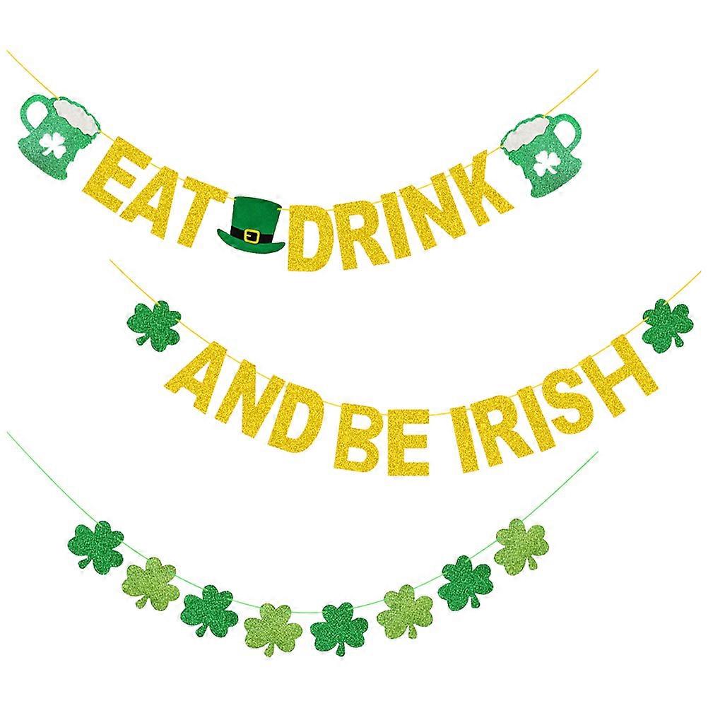 St. Patrick's Day Hängendes Ornament Anhänger String Flagge Verschiedene Farbe 300CM 2 Sets