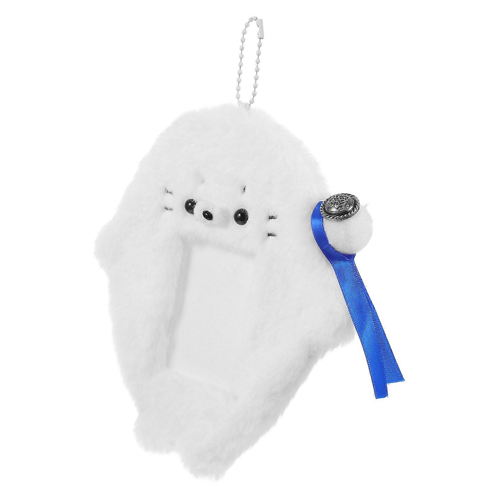 Soft Plush Dolphin Badge Holder with Keychain – Cute Animal Design ID Card Sleeve for Work Pass, Transit & Bank Cards