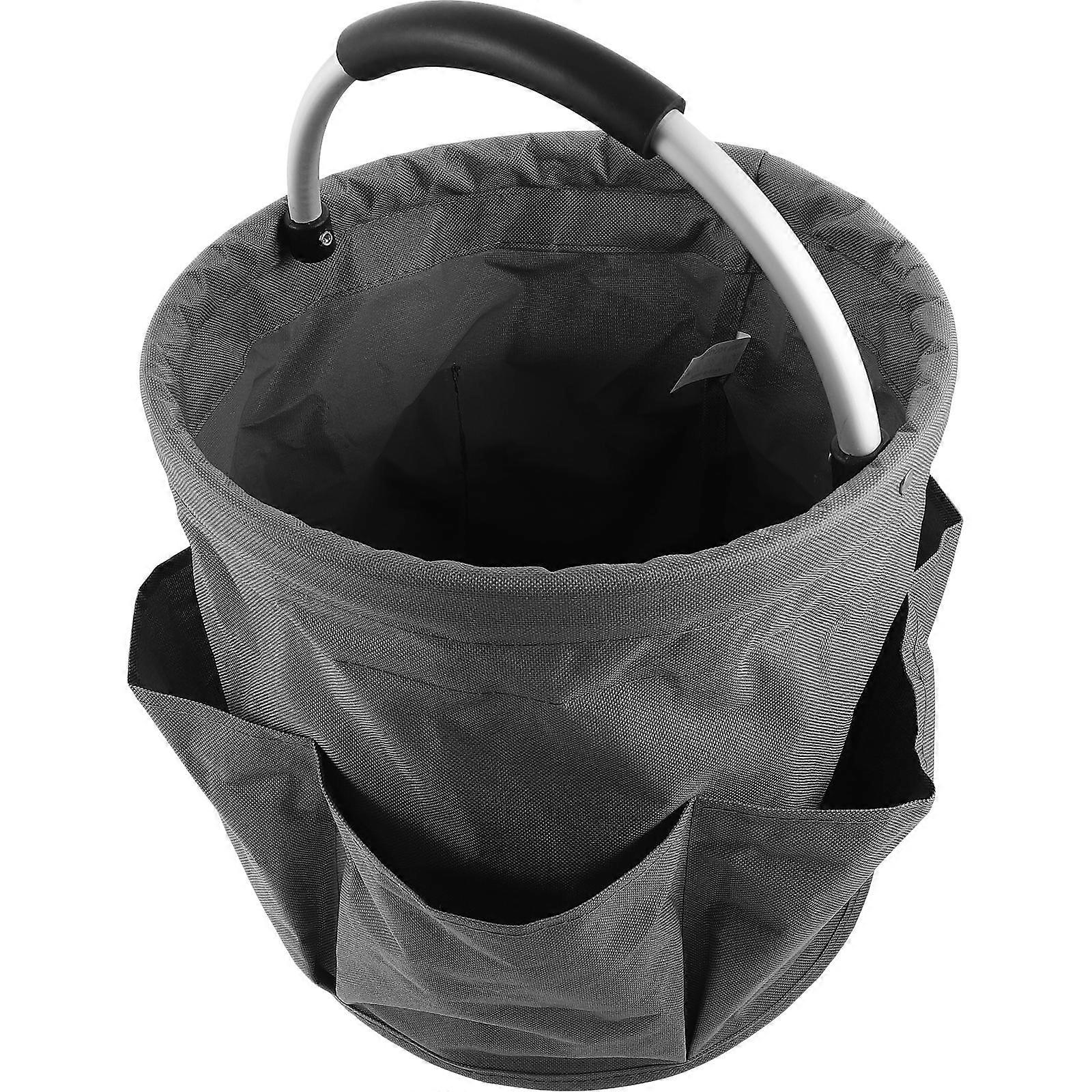 Garden Tool Organizer Storage Bag in Grey with Large Capacity and Waterproof Design 16.5x10.2x13.8 Inches