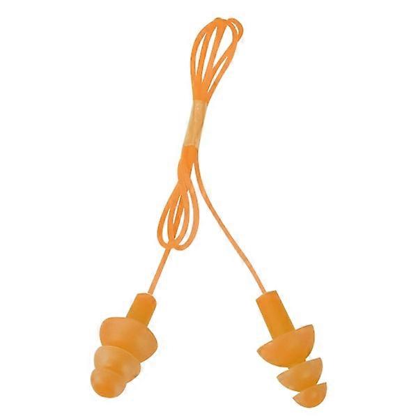 Waterproof Soft Silicone with Cord to Prevent Noise Prevention Ear Plugs for Swimming (Orange)