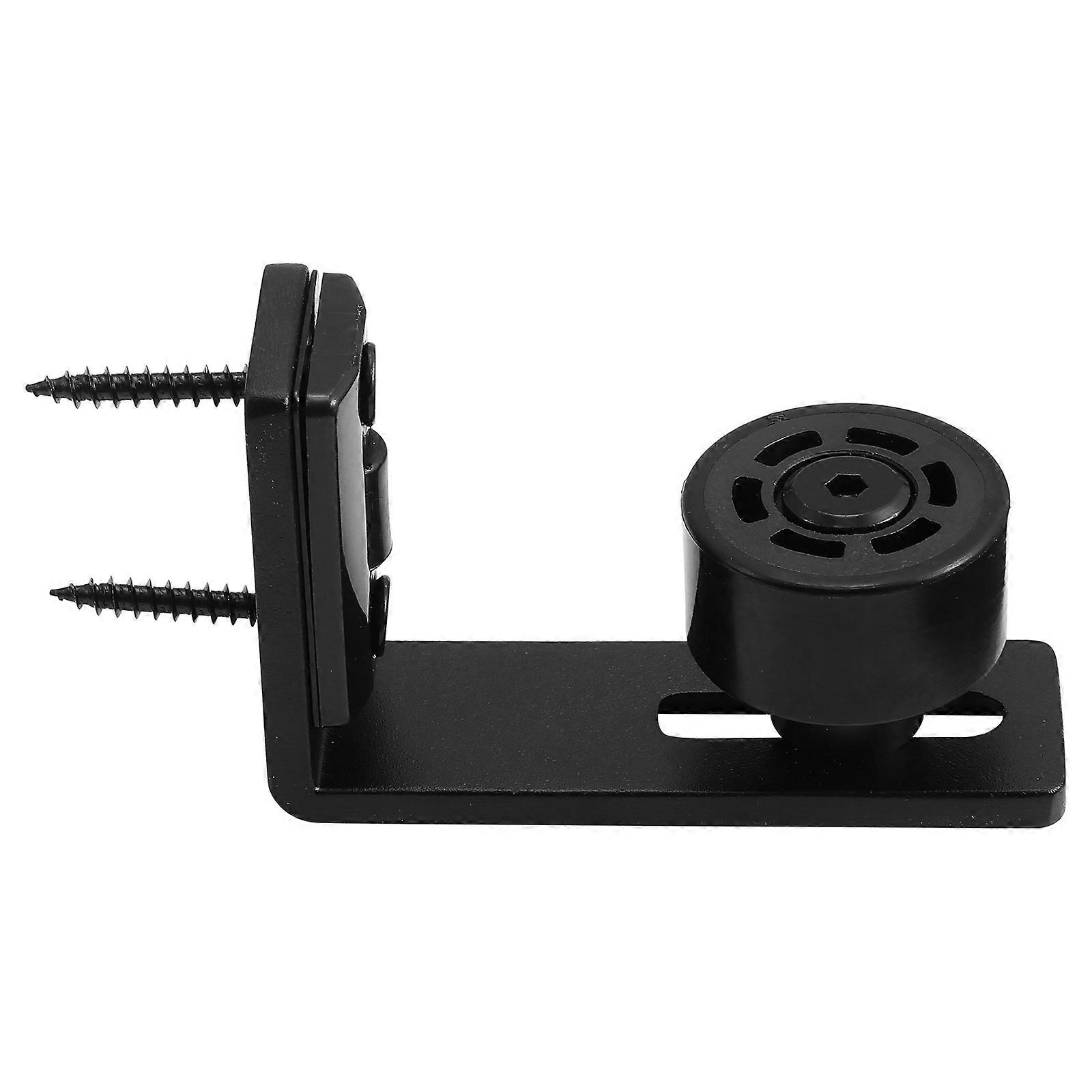 Adjustable Barn Door Floor Guide Black Home Use 9.2x6cm Carbon Steel Door Stabilizer 1Pack