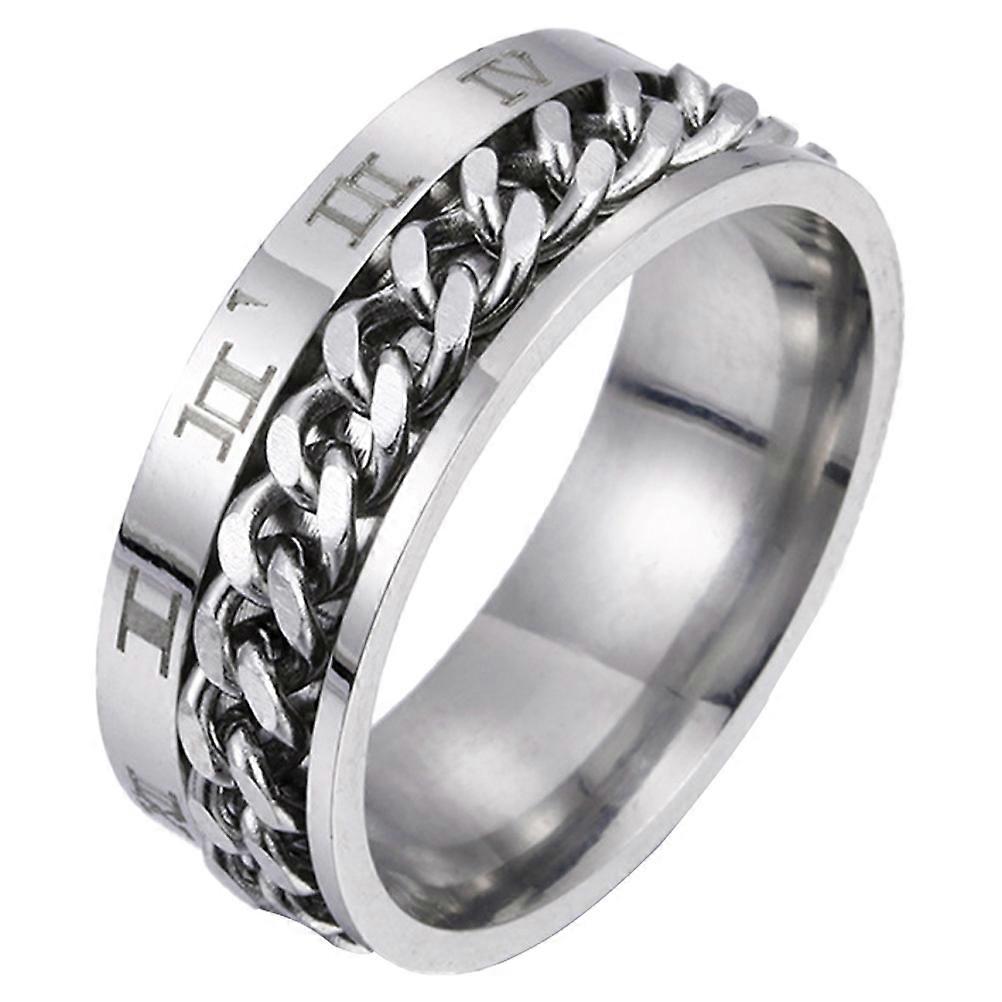 Silver Titanium Steel Ring for Decoration Comfortable Fashion Ring Suitable for All Occasions Size 8.5