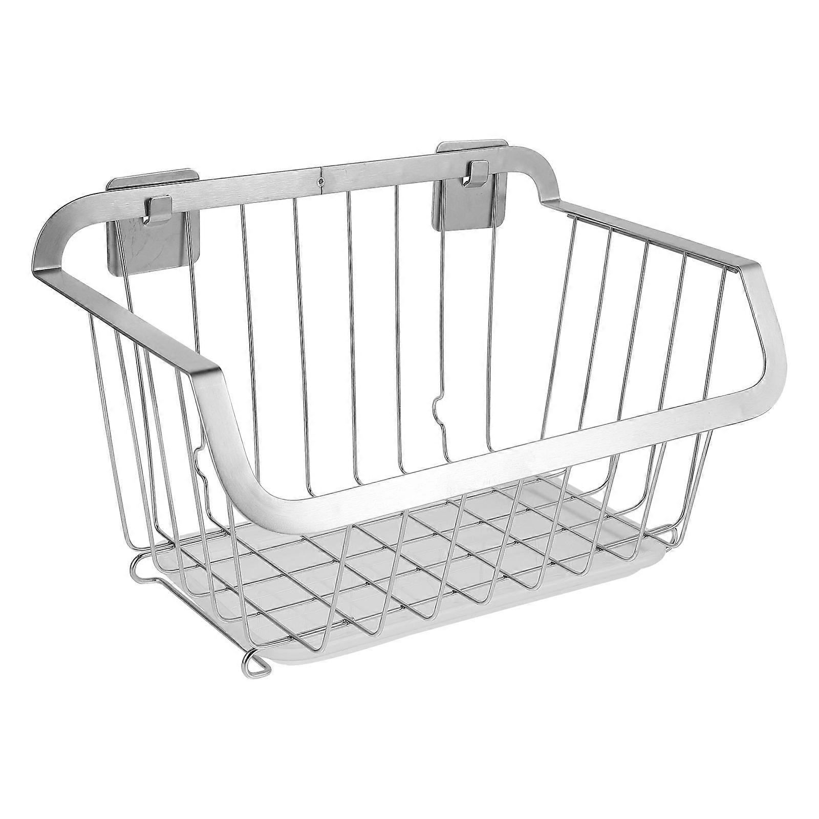 No Drill Storage Shelf Hanging Basket Organizer Rack for Home Kitchen