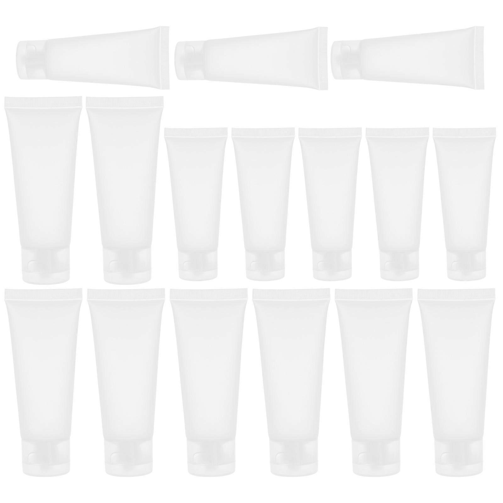 White Plastic Squeeze Tube for Cream Storage with Screw Closure 16pcs Each