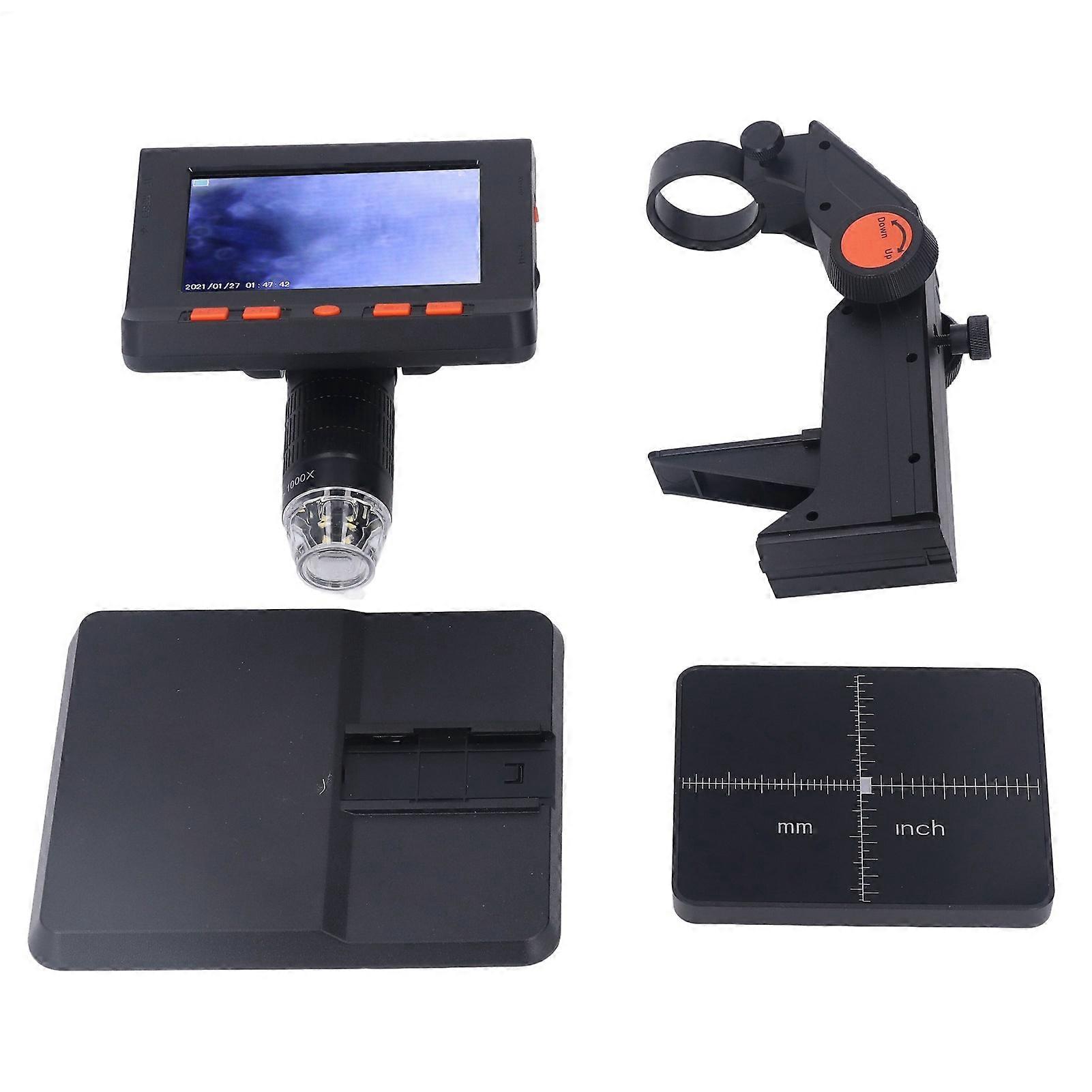 デジタル顕微鏡 1000X 高精細精密集束生物顕微鏡、調整スタンド付き LED ライト