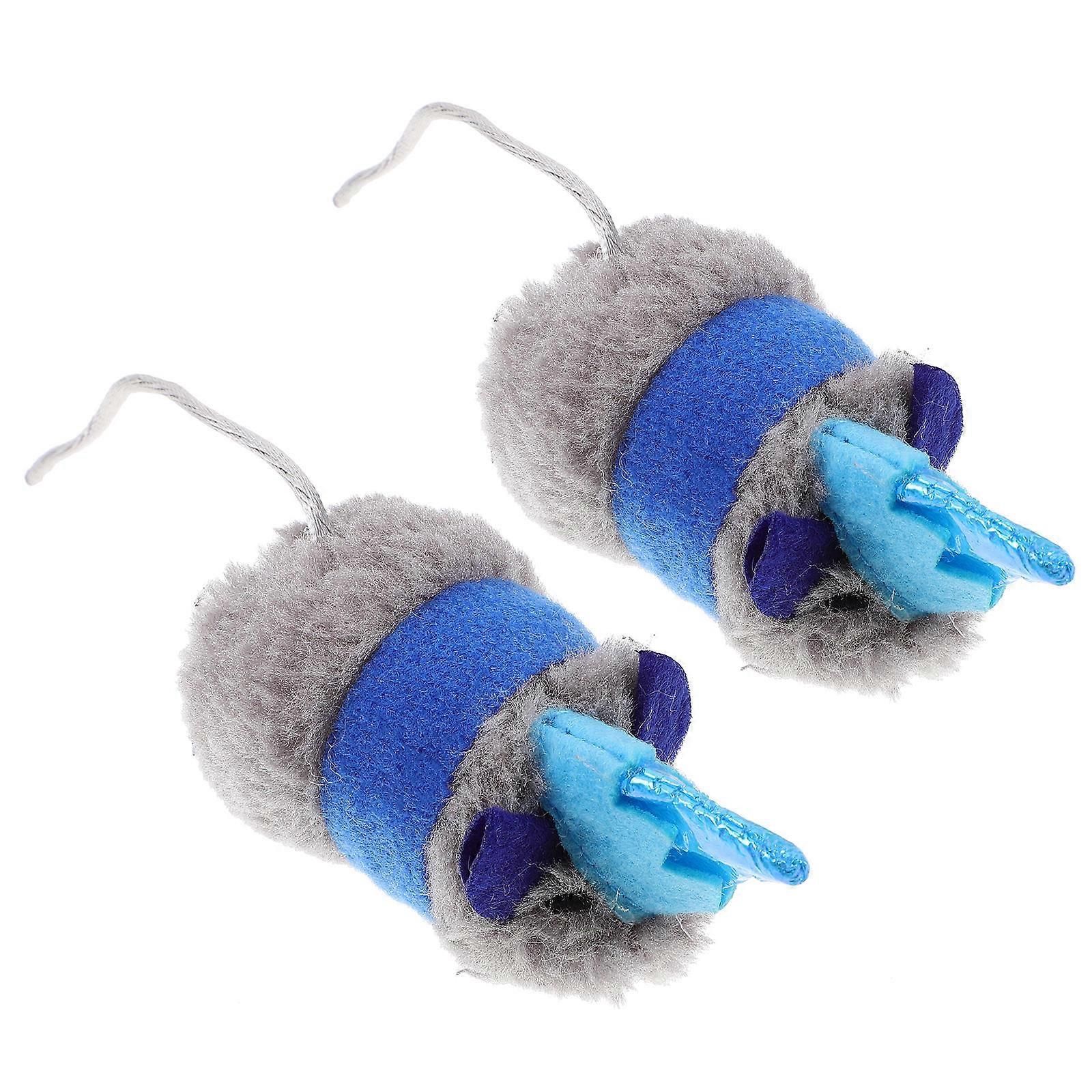 Catnip Toy Mouse Shaped Interactive Toy for Indoor Cats 12x3x4cm Physical Exercise 2Pcs