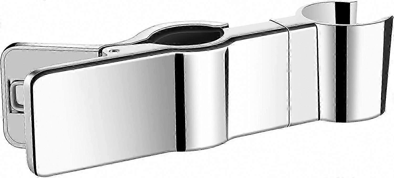 Adjustable Shower Head Holder for 18-25mm Rail, 45 Rotatable Chrome ABS Hand Shower Holder (Silver)