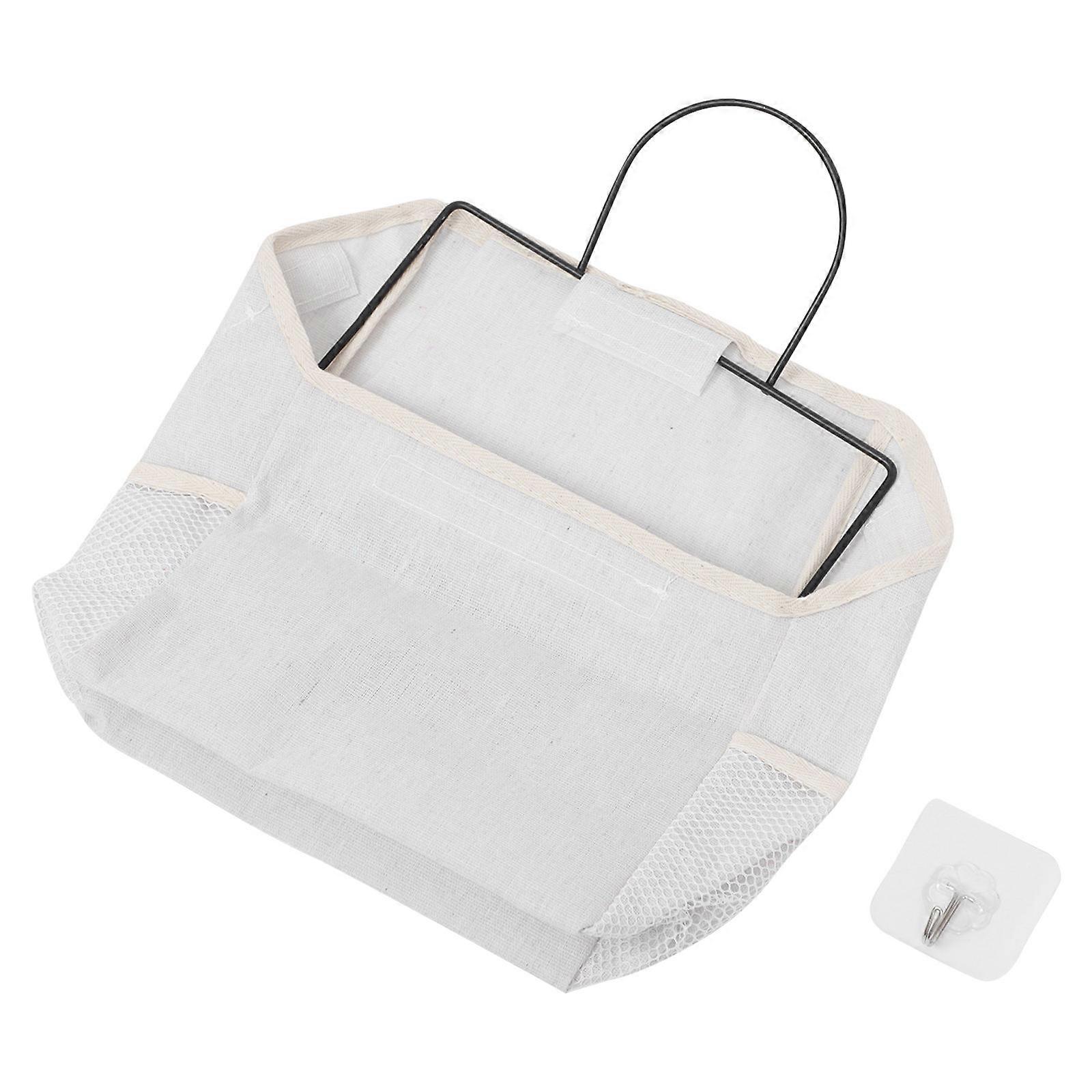 Efficient Wall-Mounted Storage Bag For Home And Room Organization In Rectangular Shape Made Of Cotton And Iron With 1Pc Design