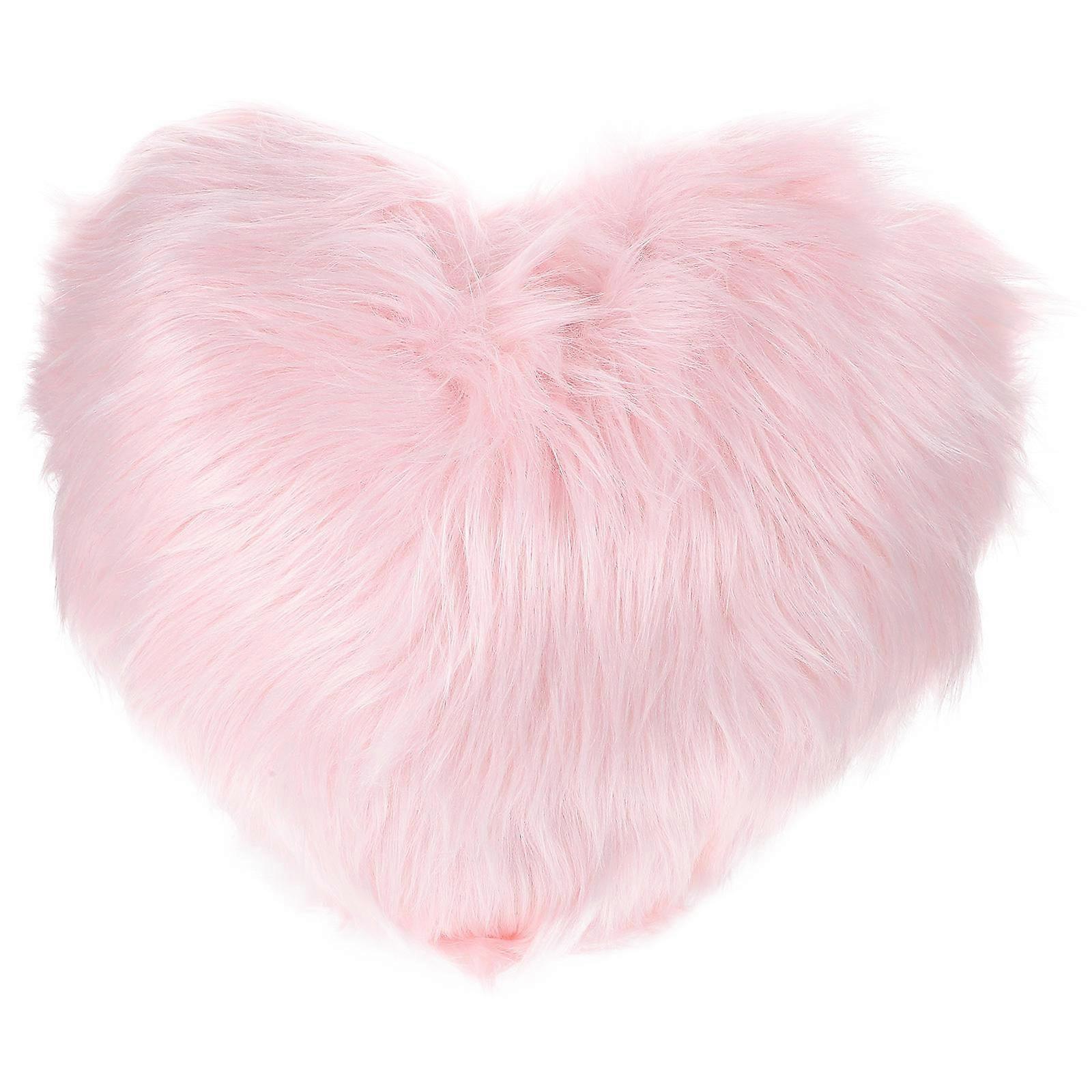 Stylish Plush Heart Pillow Fluffy Back Cushion For Sofa Decor 40.00X35.00X14.00CM Pink Hugging Comfort 1Set