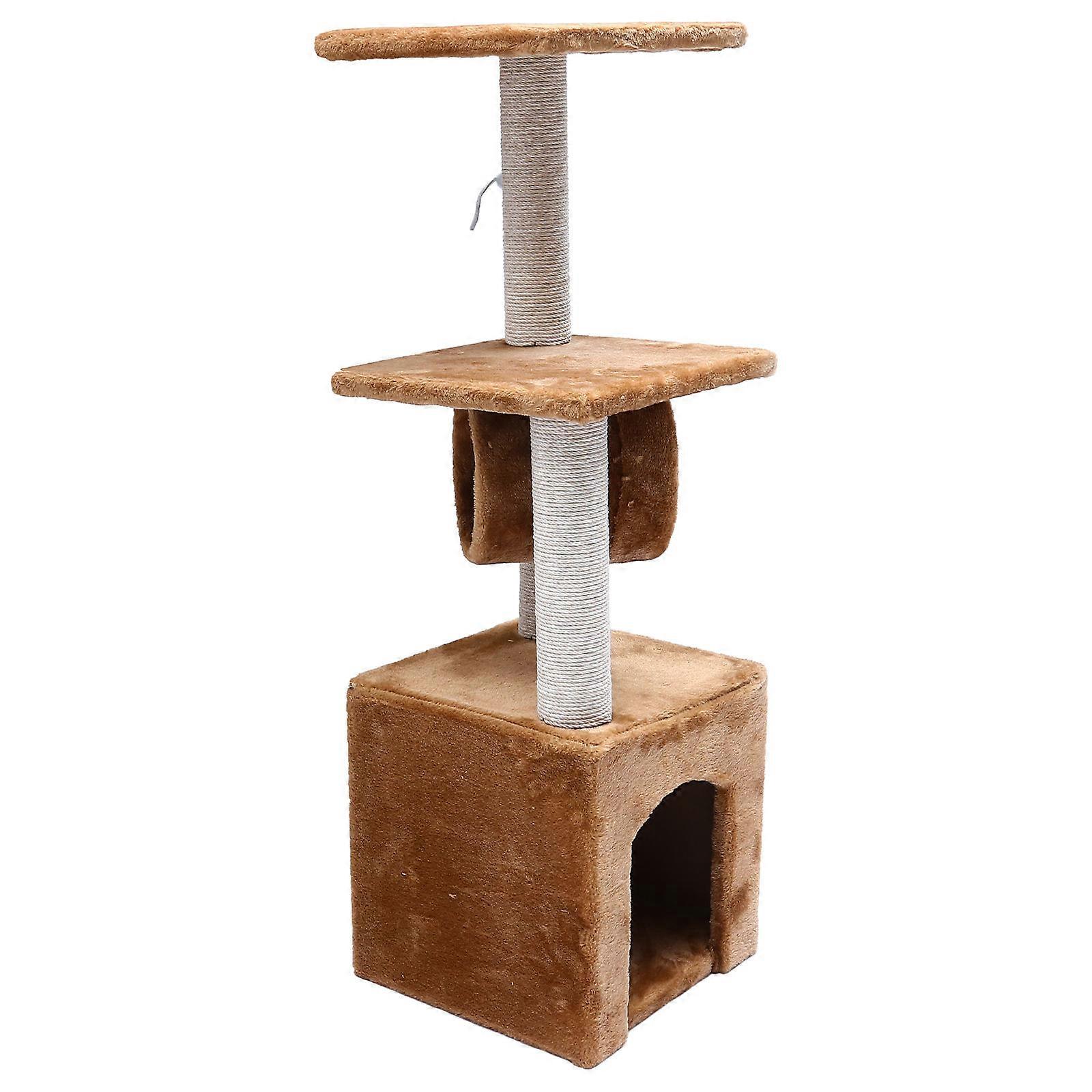 Cat Climbing Pole Designed For Indoor Use Providing Scratch And Jump Activities With Coffee Color 1Set