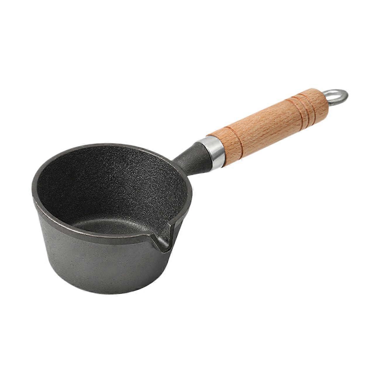 Mini Cooking Pot for Butter and Oil, Multifunctional Camping Pot with Wooden Handle, Induction Cooktop Compatible, Saucepan