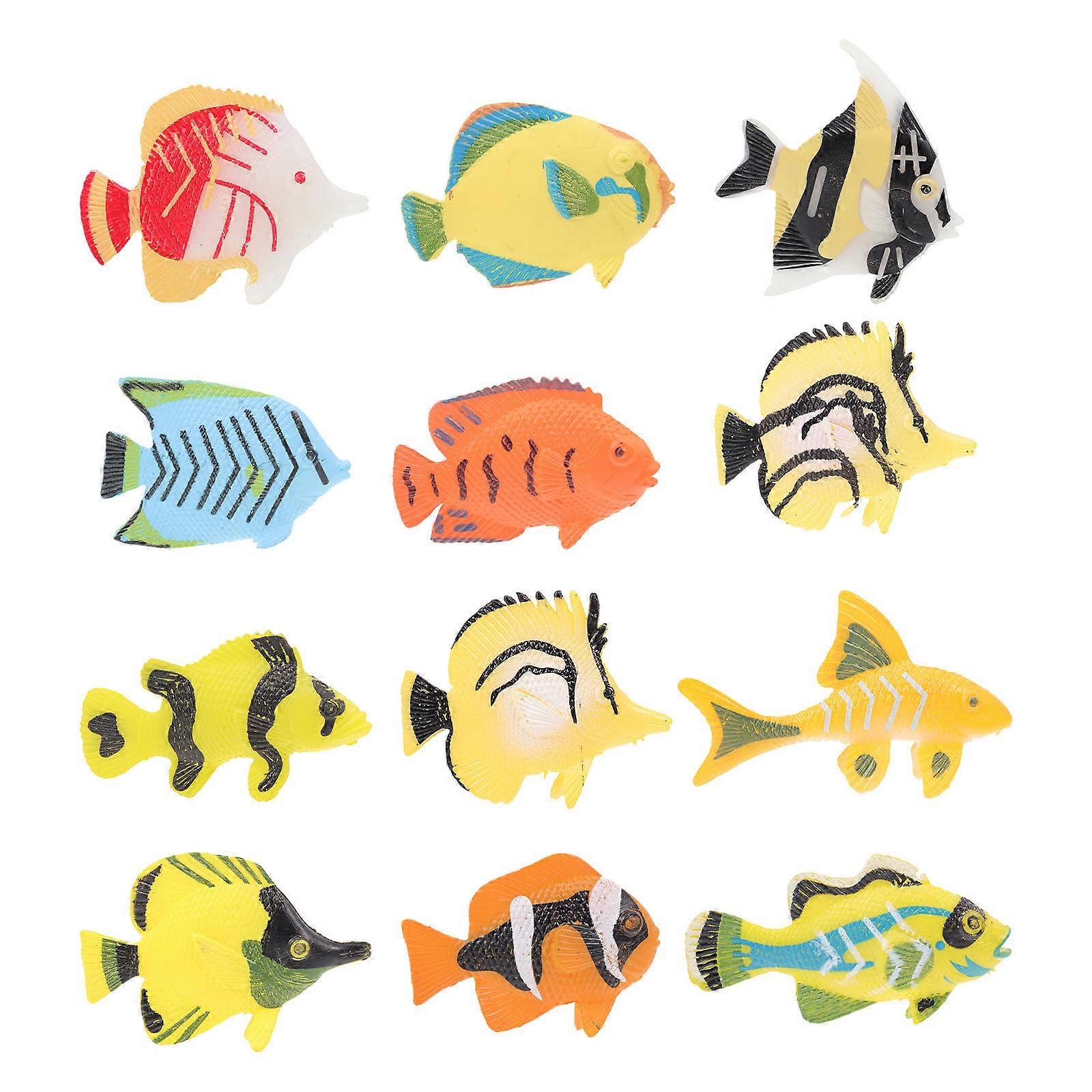 Marine Animals Model 12Pcs Assorted Color PVC Vivid Educational Fish Decor