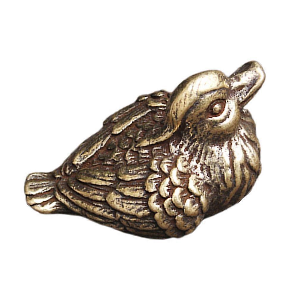 Brass Duck Shape Tabletop Decoration For Tea Lovers Featuring Retro Style In Golden Color 1 Pcs