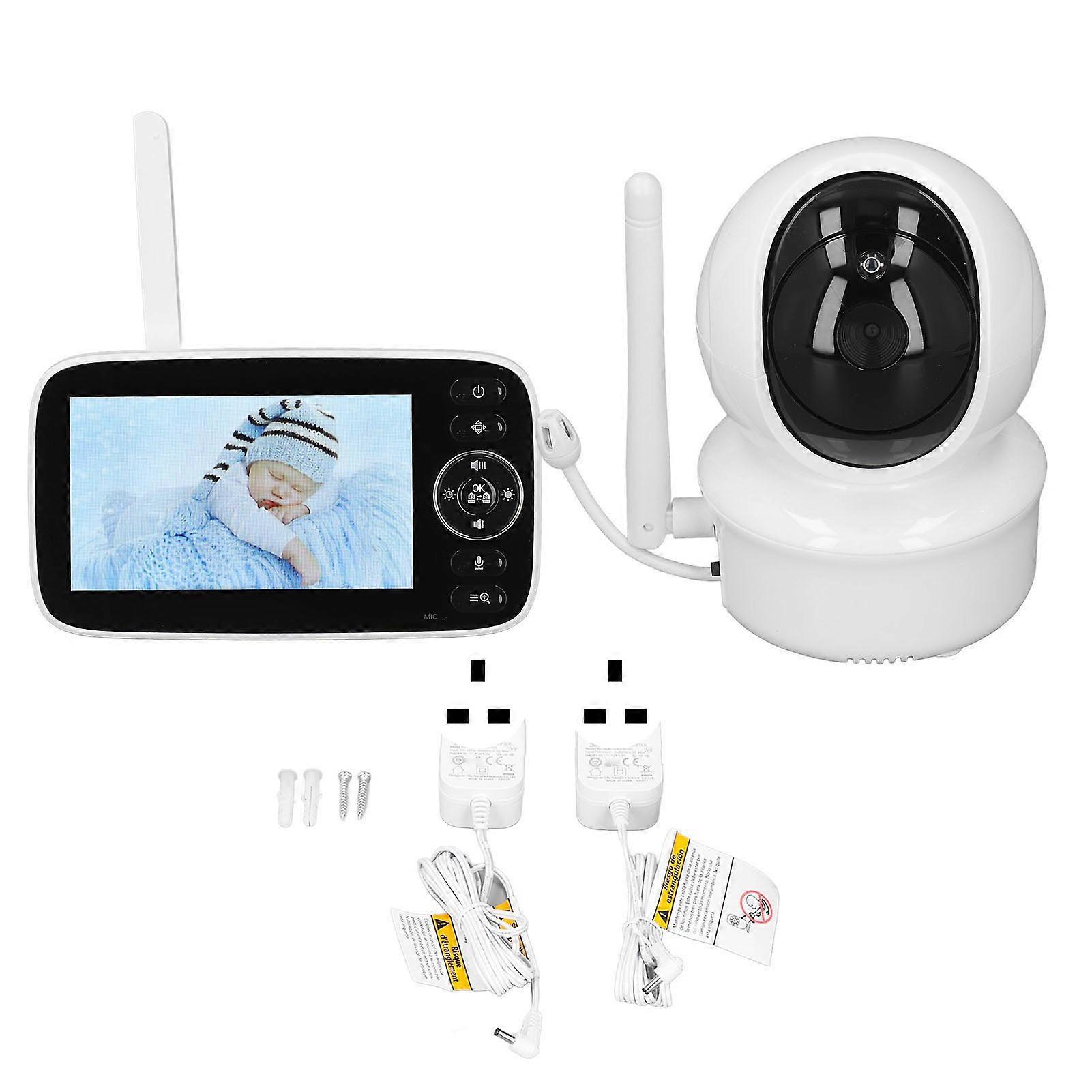 4.3in Baby Monitor Clear Image Wifi Connection Night Vision Function Real Time o Automatic Baby Monitor 100‑240V UK Plug